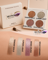 WINK-4 Eyeshadow Palette | 4 Metallic Glitter Shades | WINK by Ace Vanity